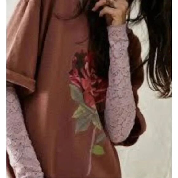 FREE PEOPLE x VINTAGE SOULS | Rose Thermal Maxi Top Dress Dusty Pink | Size XS - Picture 3 of 5